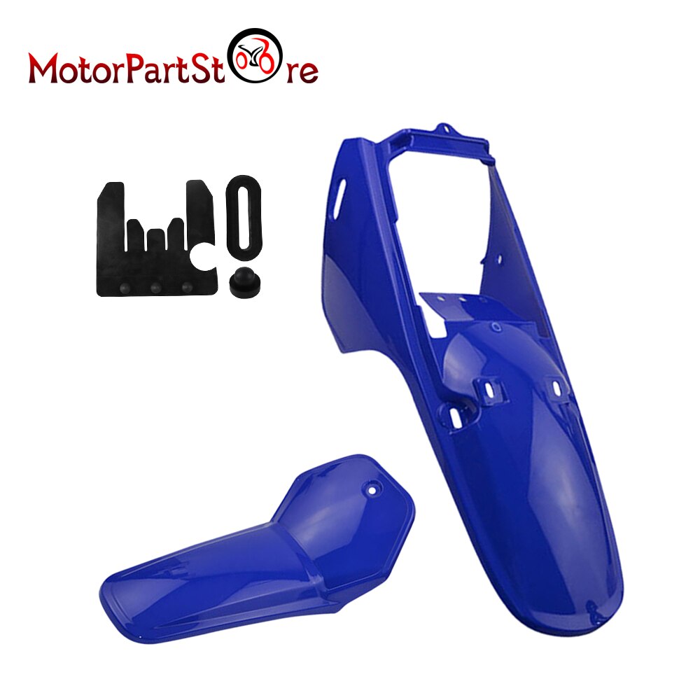 Svart blå vit plast fram/bak stänkskärm skal kåpa kit passform yamaha  pw80 py80 peewee smuts cykel motorcykel delar: Blå