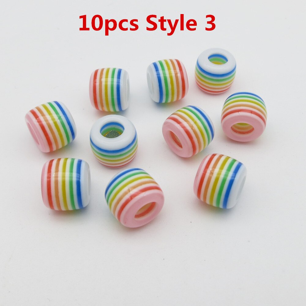 10pcs-30pcs Crochet kids women Braids multi coloured Hair braid Dreadlock Beads rings tube approx 6mm hole for girls Accessories: 10pcs Style 3