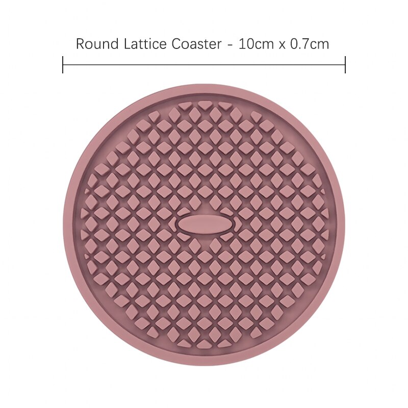 ME.FAM-tapis rond en Silicone flocons de neige en treillis, dessous de verre antidérapant isolant thermique, tapis de bol, décoration de bureau et cuisine: Lattice Pink