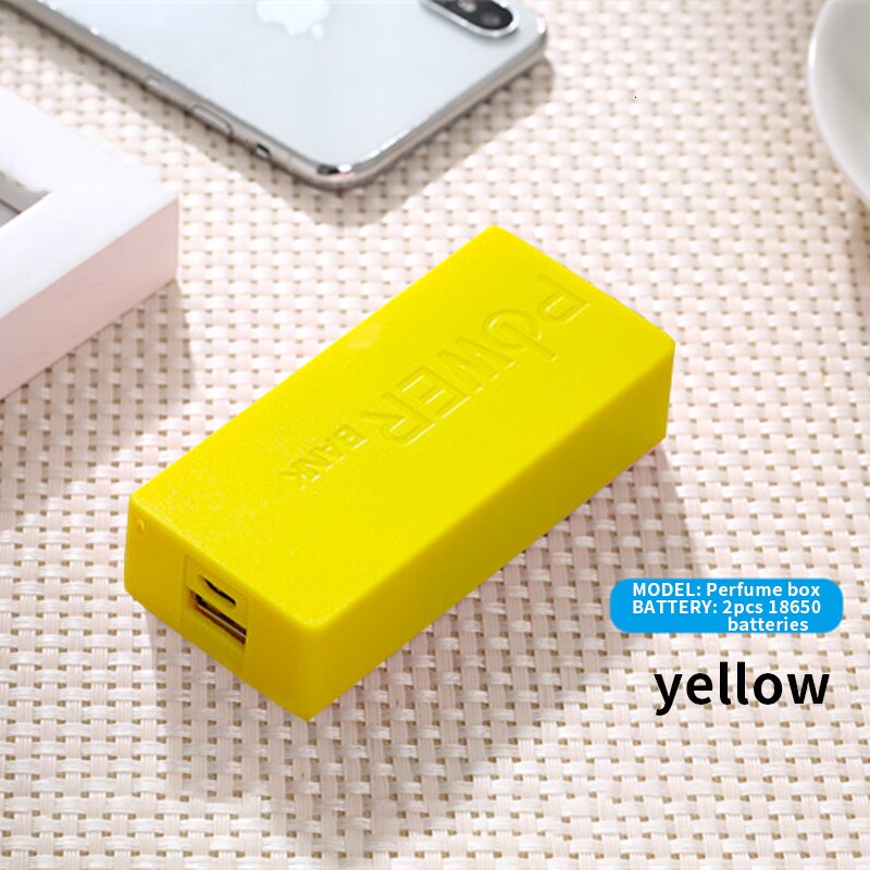 Lassen-gratis mobiele power geur vorm shell gemonteerd opladen schat Diy power bank case: Yellow