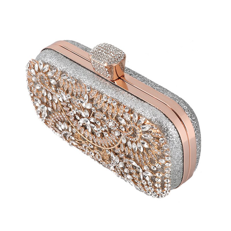 Diamant soirée pochette pour femmes sac à main de mariage chaîne sac à bandoulière petit sac à main avec poignée en métal ZD1397