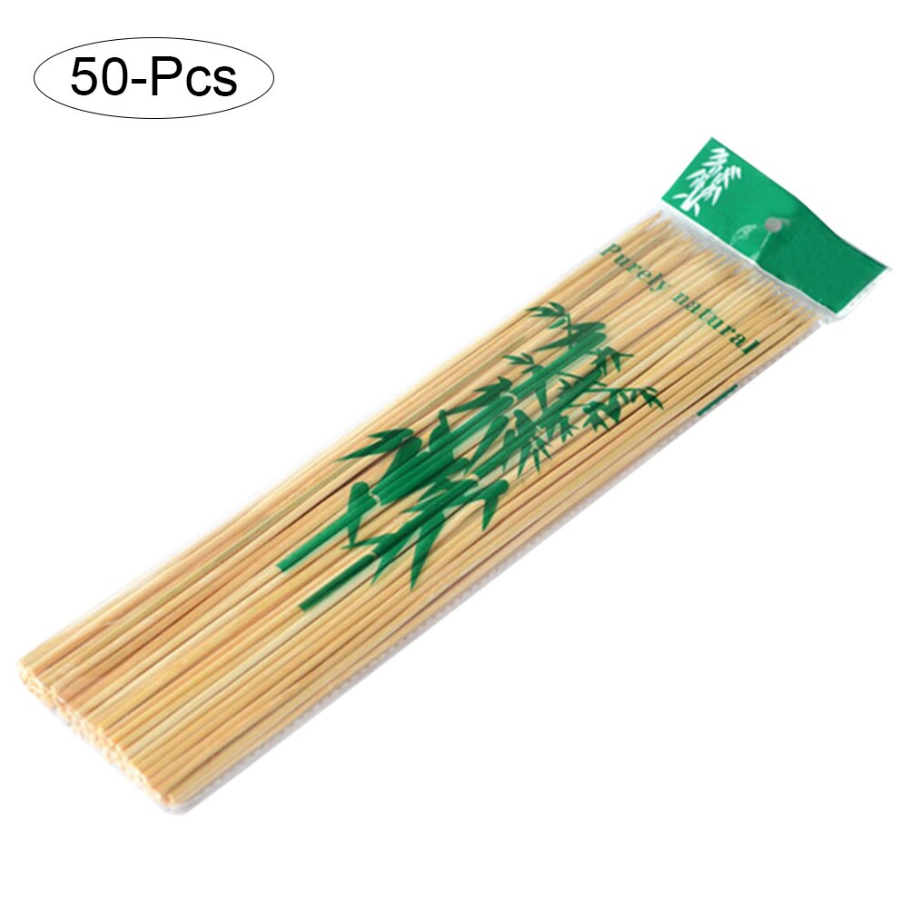 Bamboe 50 Stuks 40Cm Wegwerp Spies Bbq Bamboe Stokjes Natuurlijke Barbecue Wood Sticks Party Outdoor Barbecue Grillen Bbq Gereedschap: Default Title