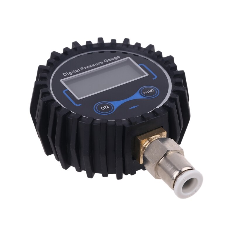 Digital Manometer mit Gerade Stecker passend zu 8mm Außen Durchmesser Schlauch 200PSI /Bar/KPA/kg/cm2