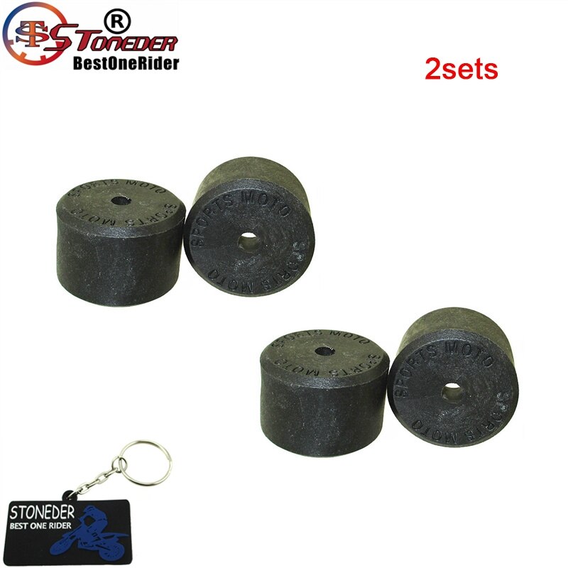 STONEDER Black &amp; Red Supermoto Crash Bobbins Rubber For Pit Dirt Motor Bike Motord: 2sets Black