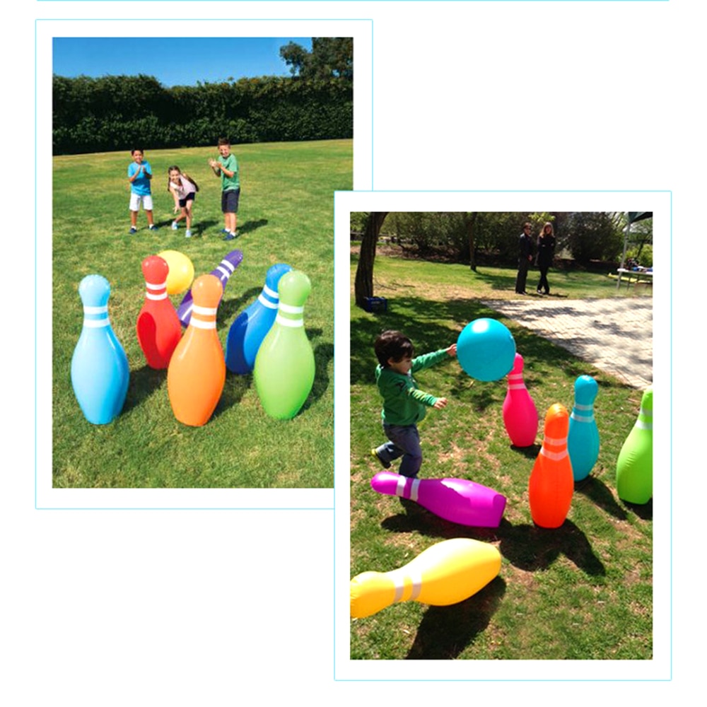Inflatable Bowling Set Inflatable Bowling Game Kids Bowling Set Parent-child Game with 10 Inches Ball & 6 Pins 25 Inches Tall