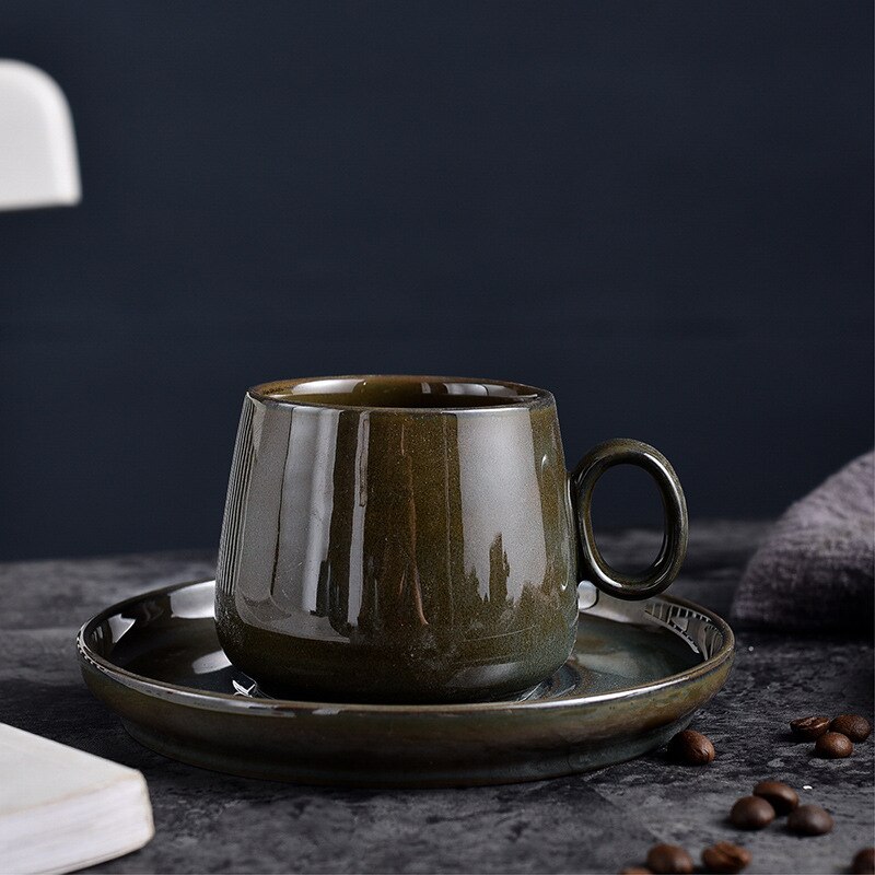 280ml høykvalitets keramiske kaffekopper kaffekopp enkel europeisk stil krus cappuccino blomsterkopper latte