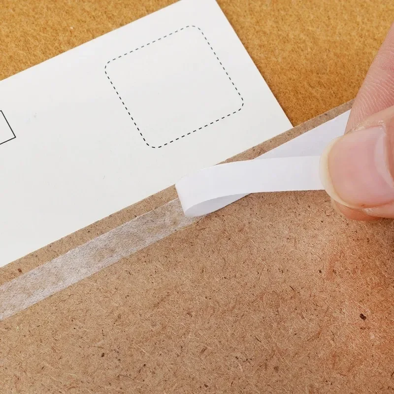 Fita dupla face branca ultra-fina, super adesiva, adesivos fortes, dupla face, tiras de papel pegajosas para casa, material de escritório