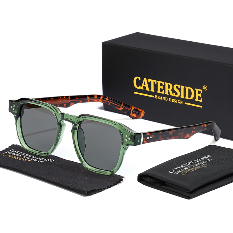 Caterside clássico quadrado óculos de sol masculino núcleo inserção templo marca luxo óculos de sol feminino viagem praia festa festival presentes: YELLOW