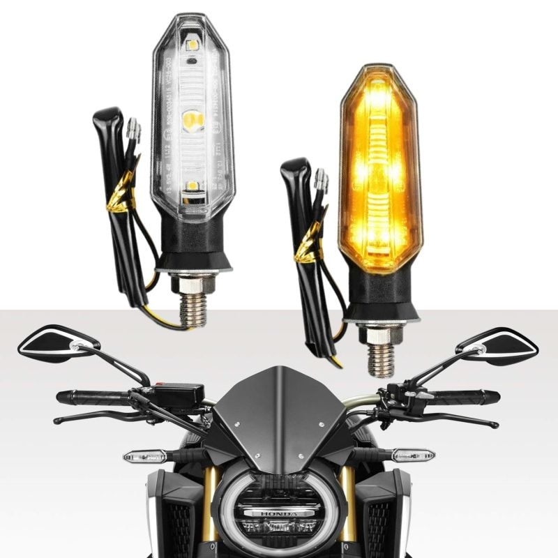 Universal motorcykel led blinklys  e13 mark blinklys blink blinklys blink universal  m10 bolt 2/4 stk sæt