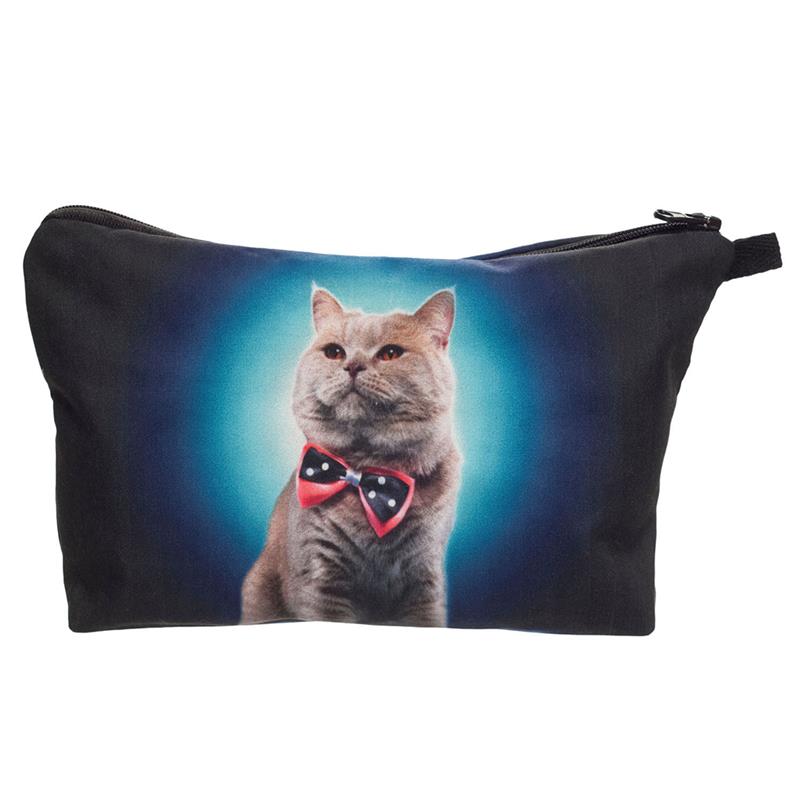 Neue 3D Kätzchen Gedruckt Weibliche Lagerung machen-hoch Taschen Frauen Mädchen Kupplung Taschen niedlich Karikatur Katze Reise Behälter Kosmetische fallen: A