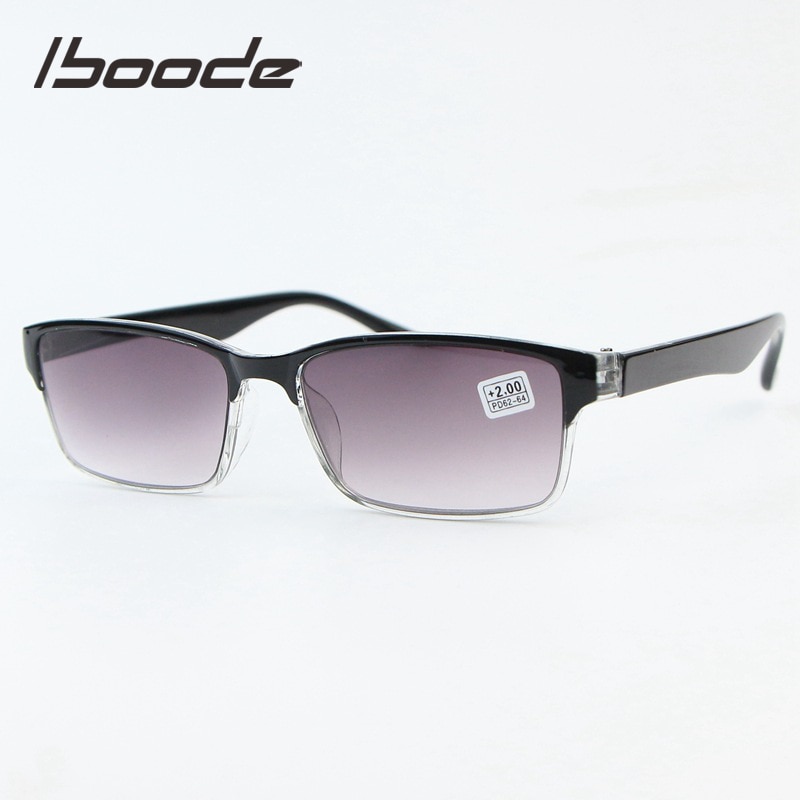 iboode +7.5 1.25 1.5 2 2.5 3 4.5 +5.0 Progressive Gray Reading Glasses Female Prebyopic Hyperopia Frame Male Black Retro Goggle