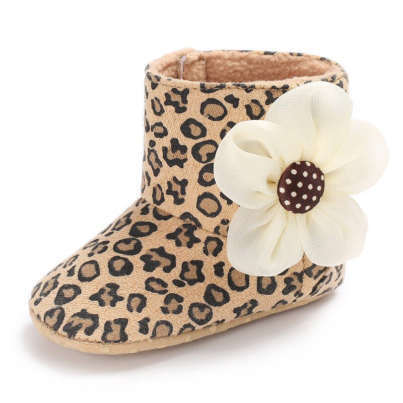 Mooie Pasgeboren Peuter Kids Meisjes Winter Schoenen Bloem Zachte Zool Laarzen Sneakers Prinses Meisje Baby Schoenen Laars voor 0- 18M: Leopard / 13-18 months