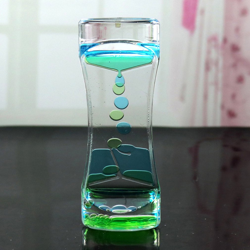 Drip Oil Acrylic Hourglass Desktop Colored Decoration Liquid Motion Bubble Hourglass Liquid Floating Oil Hourglass Toys
