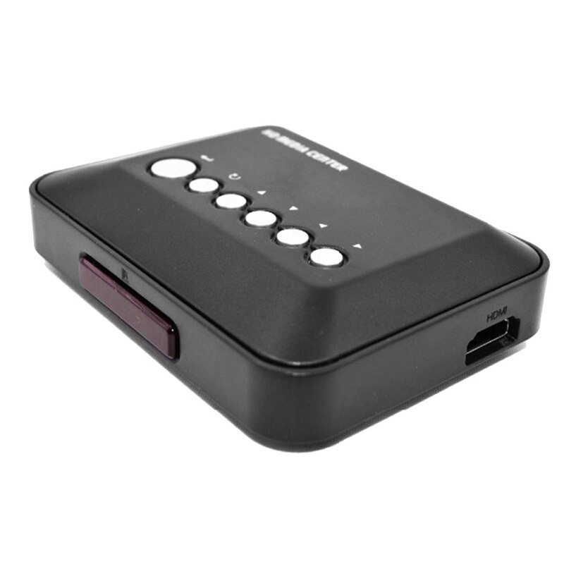 Mini Full HD1080P H.264 MKV HDD Media Player Center con HDMI Compatible/AV/VGA/USB/SD/MMC (enchufe de la UE)
