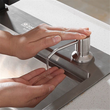 Stainless Steel Kitchen Sink Soap Dispenser Detergent Liquid Soap Dispenser Pump Bathroom Press Dispenser Head with 1 meter Tube