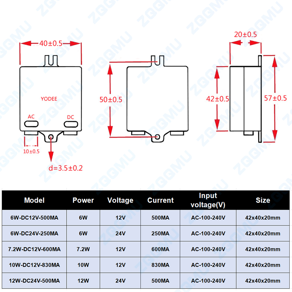 DC12V 24V 3W 6W 10W 12W LED Power Supply Driver Lighting Transformers for LED Strip Lights Power Supply Adapter