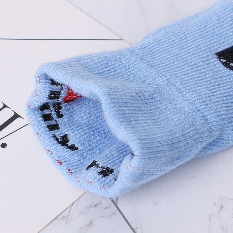 1 Set Baby Socks Gloves Prevent Scratch Face Warm Winter Autumn Soft Breathable Cartoon Cute Newborn Boys Girls Costume