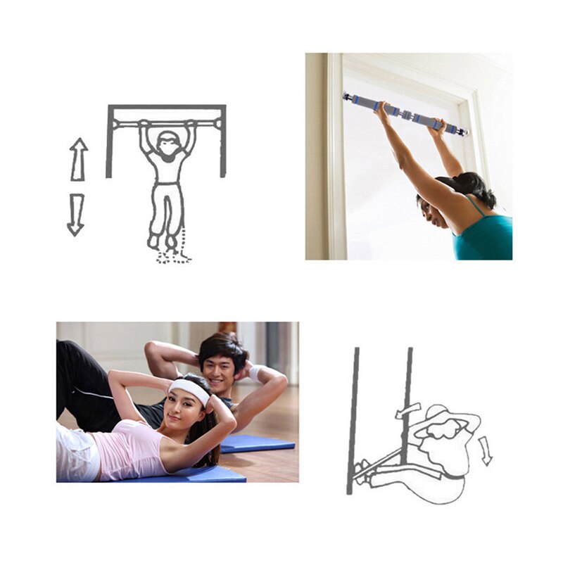 Justerbar ståldörr horisontella barer hem gym träning haka push up pull up arm tränings bar sport fitness sit-ups utrustning