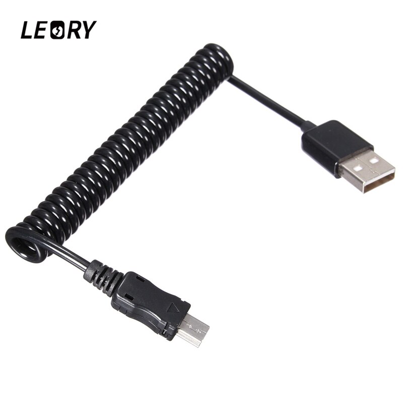 LEORY Mini Usb-kabel Opgerolde USB Een Type Man USB Mini USB Mannelijke 5pin Connector Spiral Stretch Datakabel