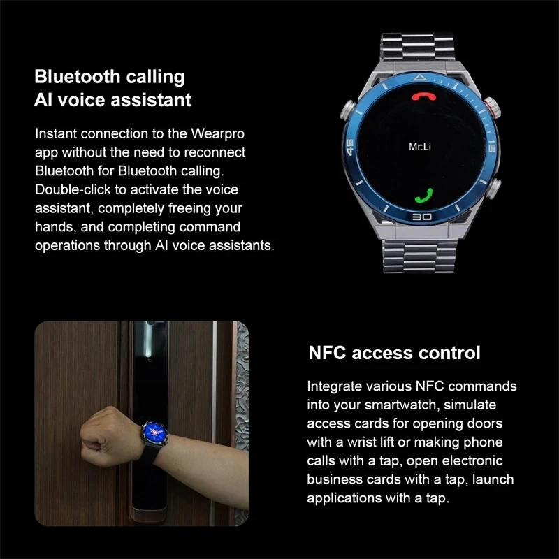 Huawei DT UltraMate Smartwatch pour homme, NDavid, boussole, appel Bluetooth, suivi GPS, ECG 2024 +, sport, original, , 100