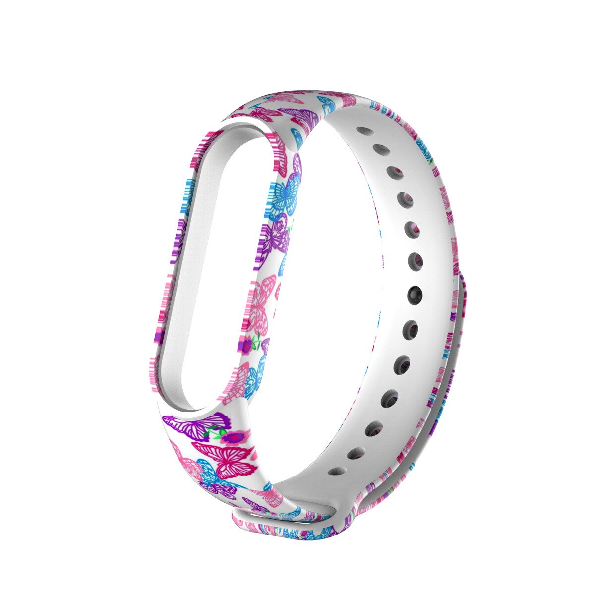 Print Pattern Bracelets Mi Band5 Mi Band 6 Strap Sports Wristband Adjustable Bracelets For Sport Silicone TPU straps: Butterfly print