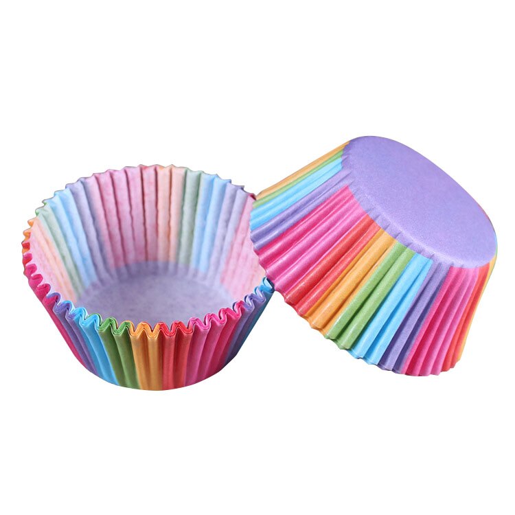 Mini Rainbow Color 100pc Cupcake Liner Baking Cup Cupcake Paper Muffin Cases Cake Box Egg Tarts Tray Kitchen Accessories Tools: color09