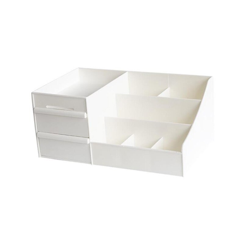 Flerlags Plast Kosmetikk Oppbevaringsboks Skuffe Makeup Organizer Desktop Diverse: Hvit