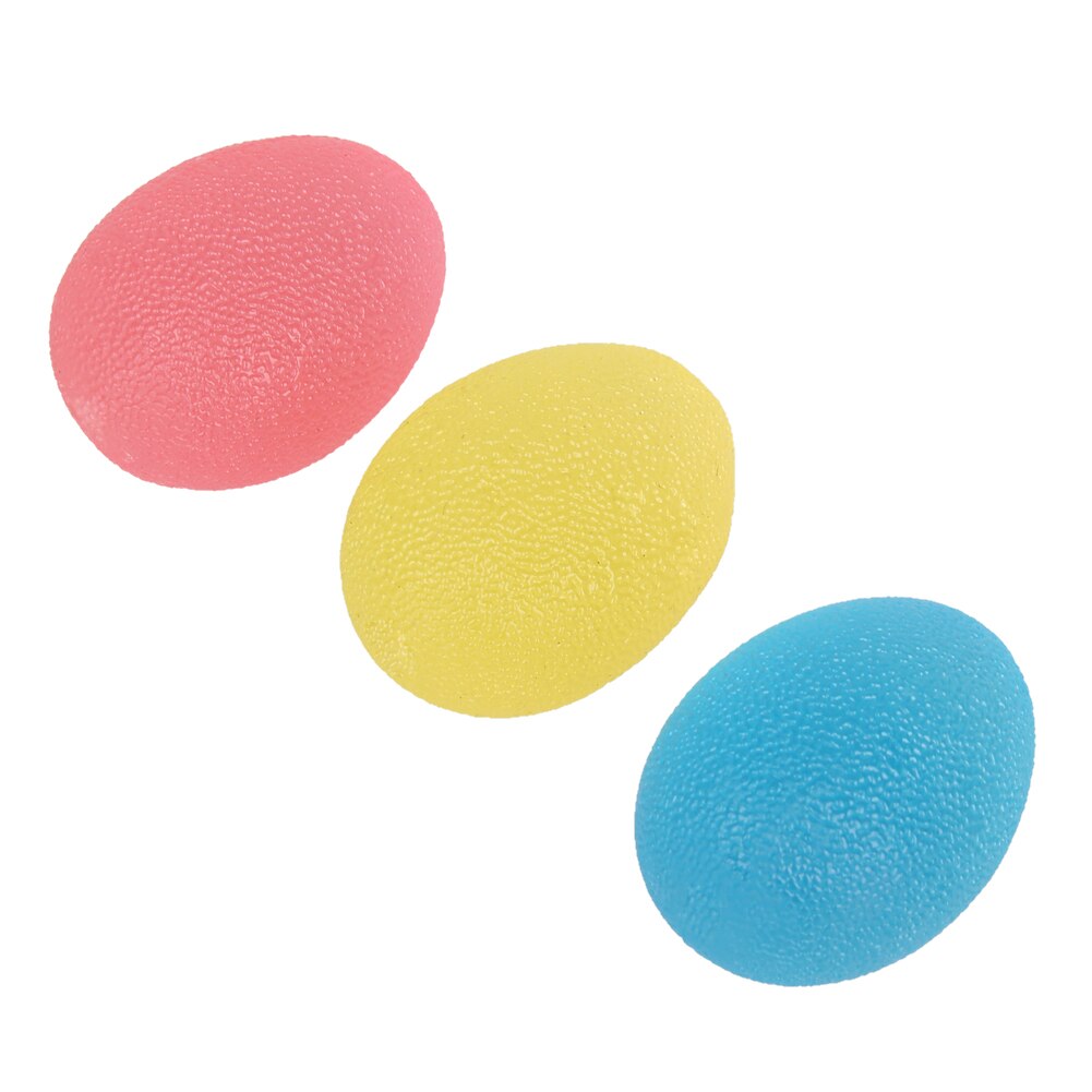 3PCS Grip Strengthening Therapy Stress Balls,Resistance Squeeze Eggs,Home Exercise Kits Hand Exercise Balls,Power Ball 3 Colors