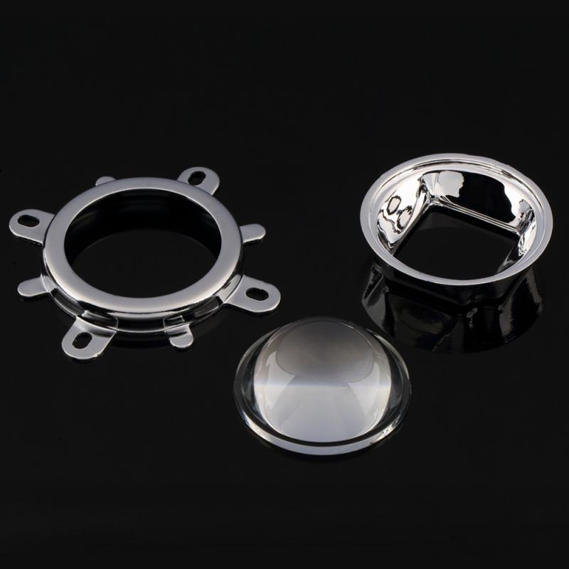 Objectif universel universel 20 W à 100 W LED 44mm + réflecteur en verre 50 mm + support fixe 53mm