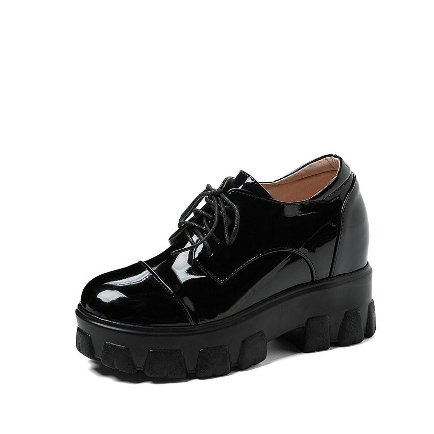 Allegra K Women's Printed Platform Round Toe Lace Up Chunky Heel Combat Boots Al