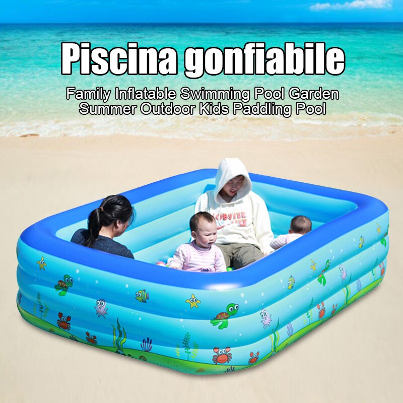 Familie oppustelig swimmingpool have sommer udendørs soppebassin for børn pld
