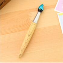 Bolígrafo kawaii con forma de pincel para niños, suministros de madera para oficina y escuela, papelería creativa, bonito, 1 ud.: Azul
