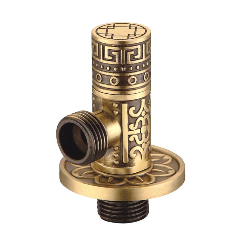 Antique Carving Copper Triangle Valve Toilet Tee Full Copper Triangle Valve Toilet Water Heater Inlet Valve: 3