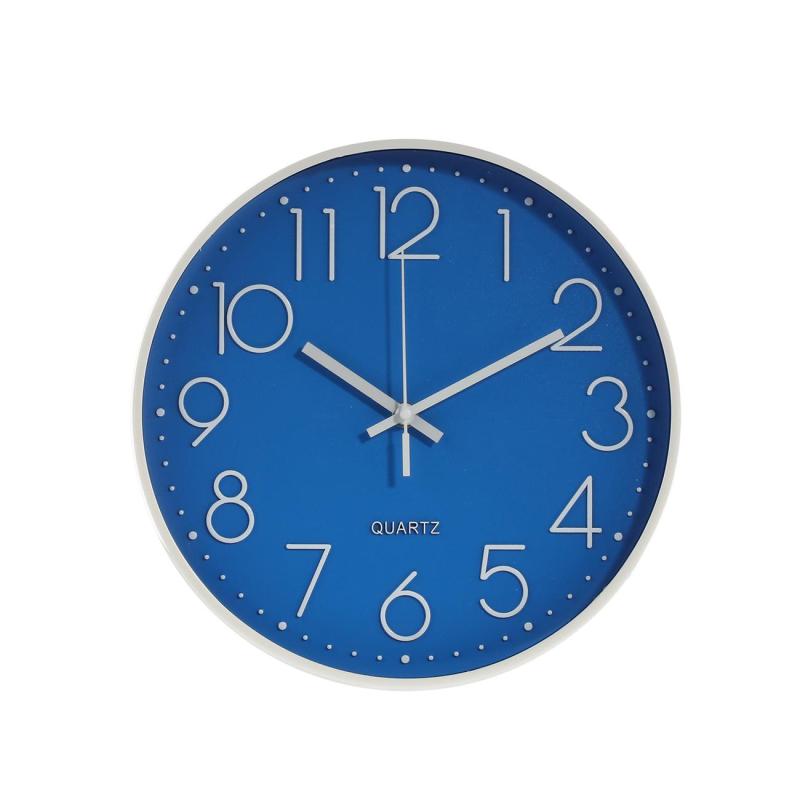 12 inch Wall Clock Modern Digital Living Room Bedroom Office Kitchen Class Room Clock France Style Wall Watch Decor: Blue