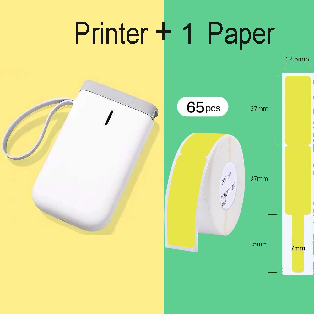 Thermische Printer Mini Handheld Sticker Kabel Label Printer Bluetooth Aansluiting Voor Mobiele Telefoon Android En Ios D11 Printers: Printer 1Roll Yellow