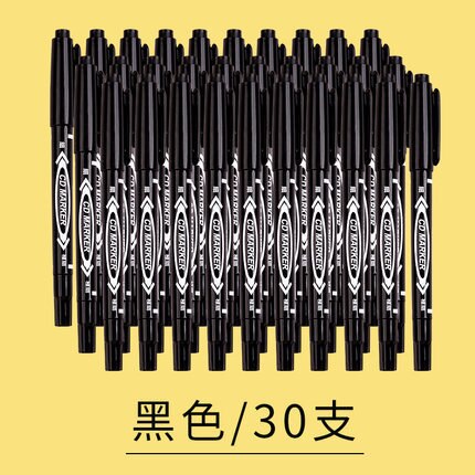 100 PCs Marking Pen Black and White with Pattern Oily Small Double Headed Painting Line Drawing Pen Children Painted for Student: Black and White with Pattern 30 Oily
