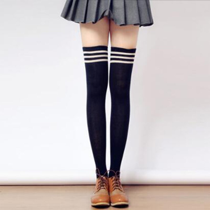 Sexy Socks Striped Long Socks Lolita Cotton School... – Grandado