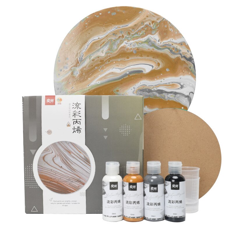 Bright Colorful Acrylic Paint Set 60ml Art Fluid Painting Paint for Drawing Art Paint Supplies Art Supplies: grey set