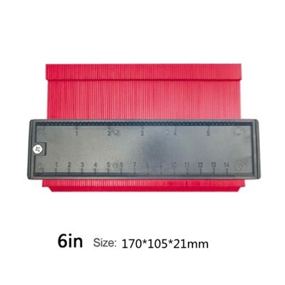 Règle incurvée pour compteur de Contour irrégulier, Instrument en plastique, modèle de Proportion, courbure, stratifié, outil à main universel: red 14cm