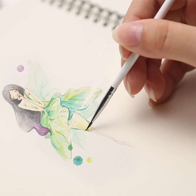 6 Stks/set Fijne Detail Kwast Miniatuur Art Kwast Voor Voor Fijne Detaillering Tekenen Schilderen Acryl, Aquarel, olie