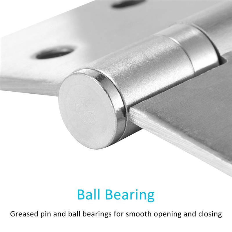 2pcs Stainless Steel Hinges Ball Bearing Door Hinges Non-Removable Pin Room Wood Door Hinges Silver Hinges