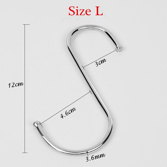 10 Pcs Set S Hooks for Hanging Rustproof Hanging Hooks Heavy Duty Stainless Steel Hooks Kitchen Closet Hooks Hanging Plants: L