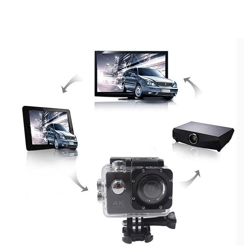 Action Camera Ultra HD 4K 30fps WiFi 2.0 inch 170D Underwater Waterproof Helmet Video Recording Camera Sport Cam