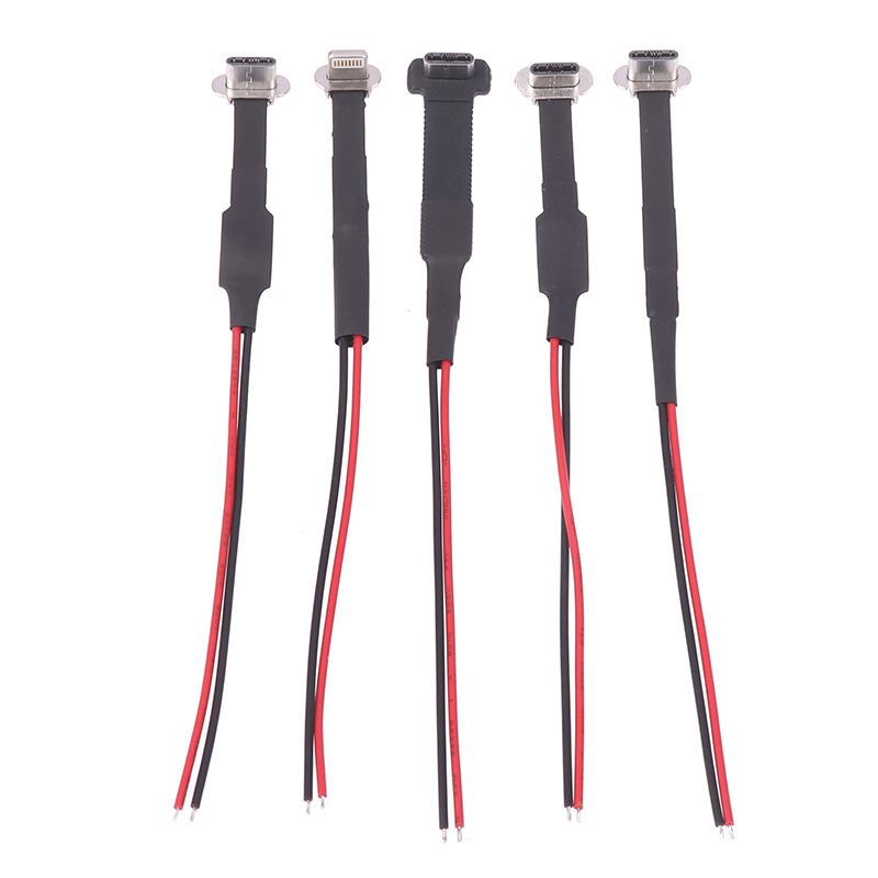 Conector Micro USB tipo C FPC, 2 pines, 3 pines con resistencia R1, Cable plano suave, Cable de carga macho, extensión de Cable de carga rápida para teléfono
