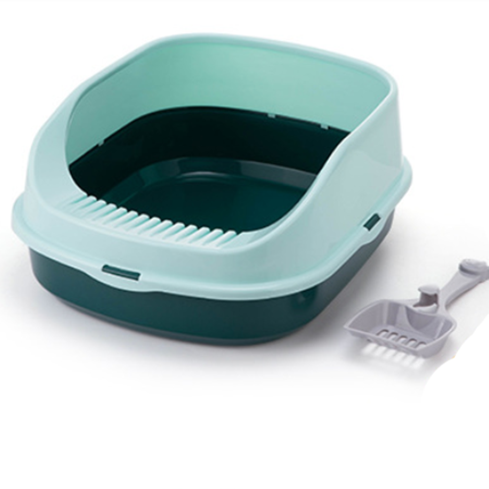 Caja de arena Autolimpiable para gatos, colcha grande de plástico para interiores, productos antisalpicaduras, muebles de casa, cajas de limpieza para gatos: green  0302