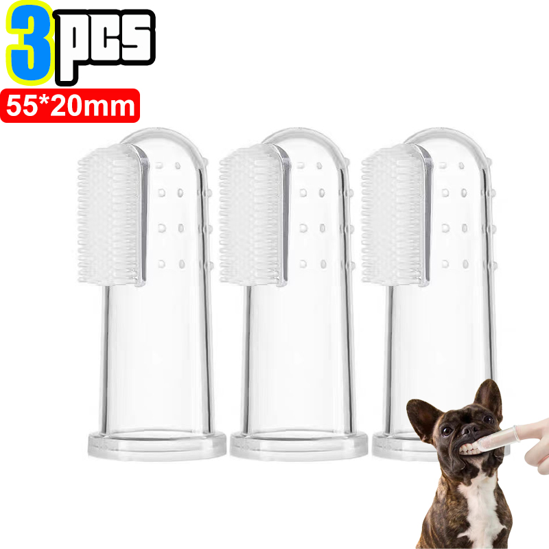 Silikon Weiche Haustier Finger Manschette Zahnbürsten Hund Pinsel Mundgeruch Zahnstein Zähne Pflege Werkzeug Katze Reinigung Peeling Silicagel Haustier Liefert: Dunkles kakifarbiges