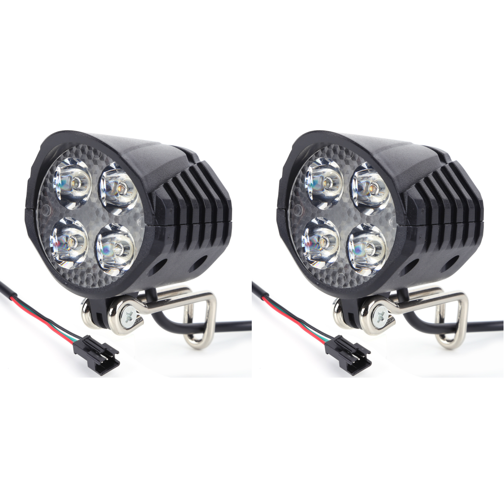 Luz de bocina para bicicleta eléctrica de 48V, faro LED para patinete eléctrico de alta potencia, lámpara frontal impermeable, accesorios para ciclismo al aire libre: Verde claro