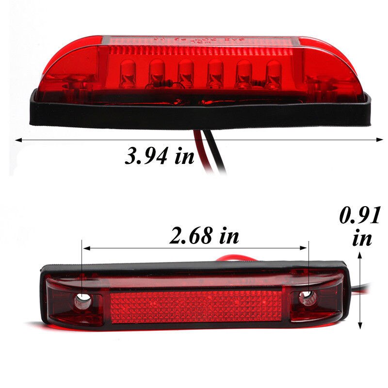 1PCS Red LED Truck Light Side Marker Light LED Trailer Lights Waterproof 12v Trailer Lights Lamp Truck LED Side Lights