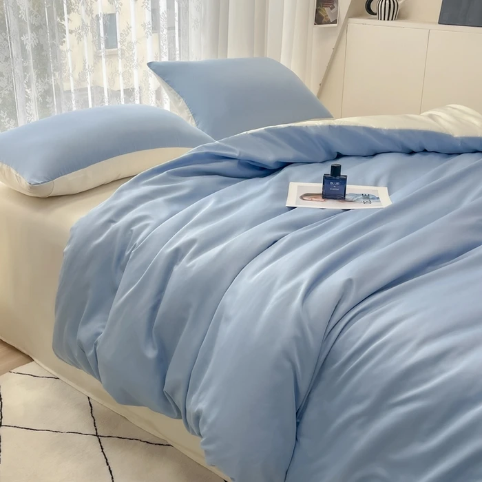 2025, neuer Sommer-Bettbezug aus kühler Eisseide, einfarbig, Größe Zwilling/voll/Königin/König: sehen unter Pro Größe Beschreibungen / Grün