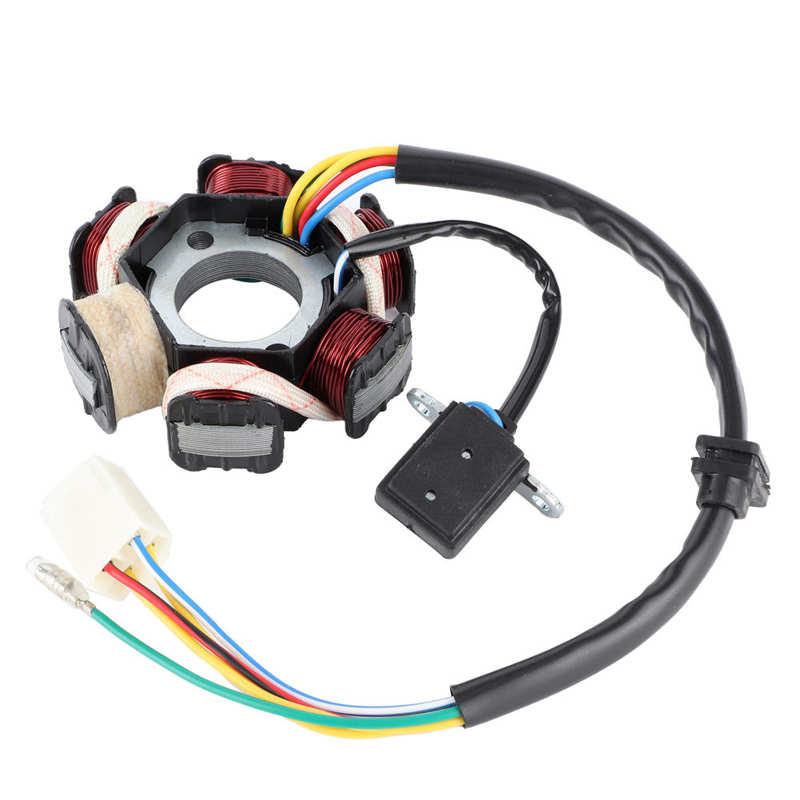 Aluminium Alloy Stator Coil Stator Coil Generator Aluminium Alloy Magneto Coil Fit for GY6 125/150CC Dual Yellow Wire DC